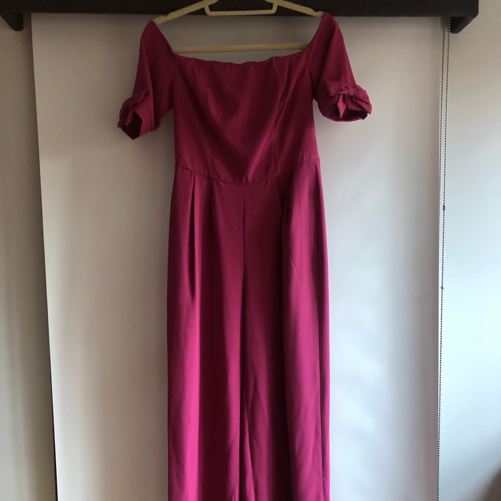 off the shoulder jumpsuit with bow sleeves - Picture 5 of 5